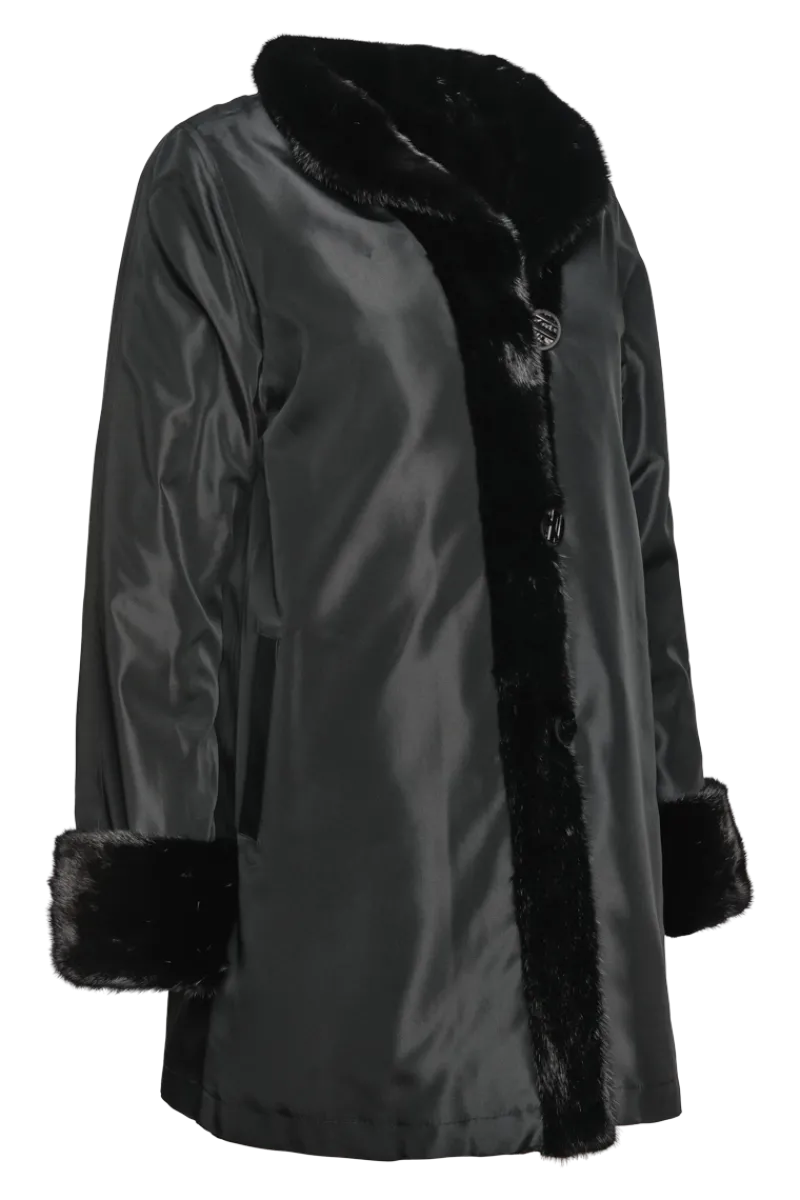 Clearance Reversible Sheared & Long Haired Mink Fur Jacket Women Mink|Fur Jackets