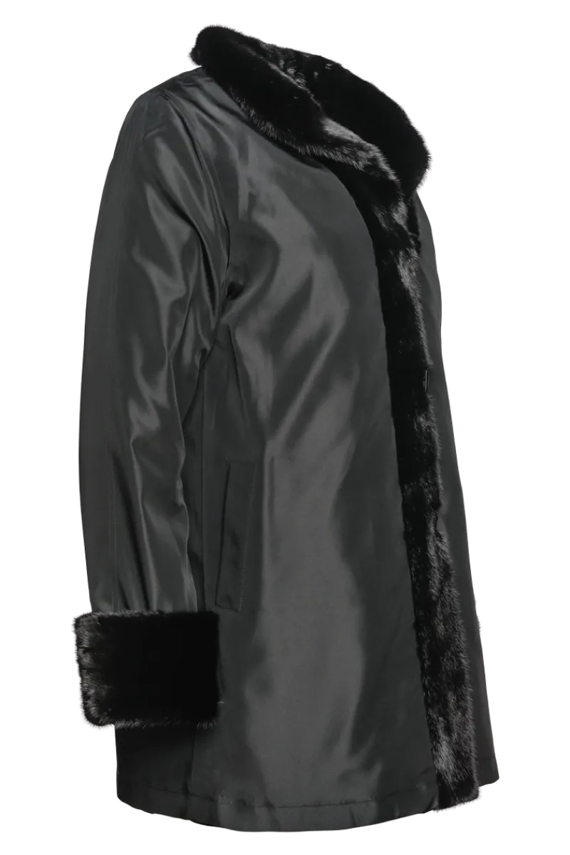 Clearance Reversible Sheared & Long Haired Mink Fur Jacket Women Mink|Fur Jackets