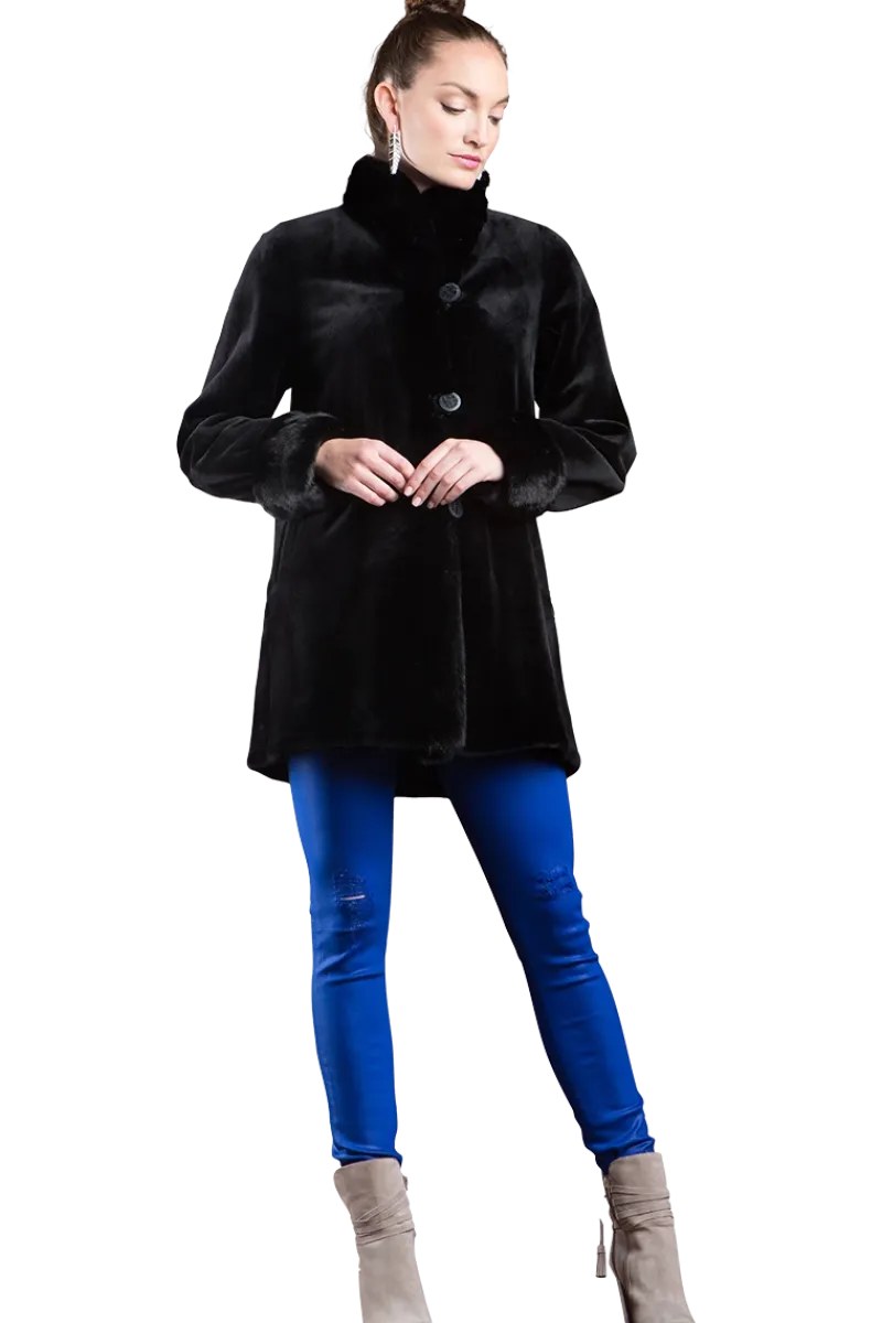 Clearance Reversible Sheared & Long Haired Mink Fur Jacket Women Mink|Fur Jackets