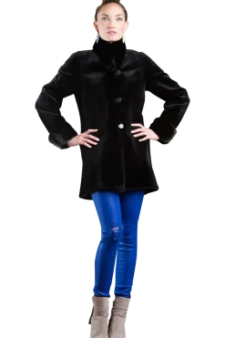 Clearance Reversible Sheared & Long Haired Mink Fur Jacket Women Mink|Fur Jackets