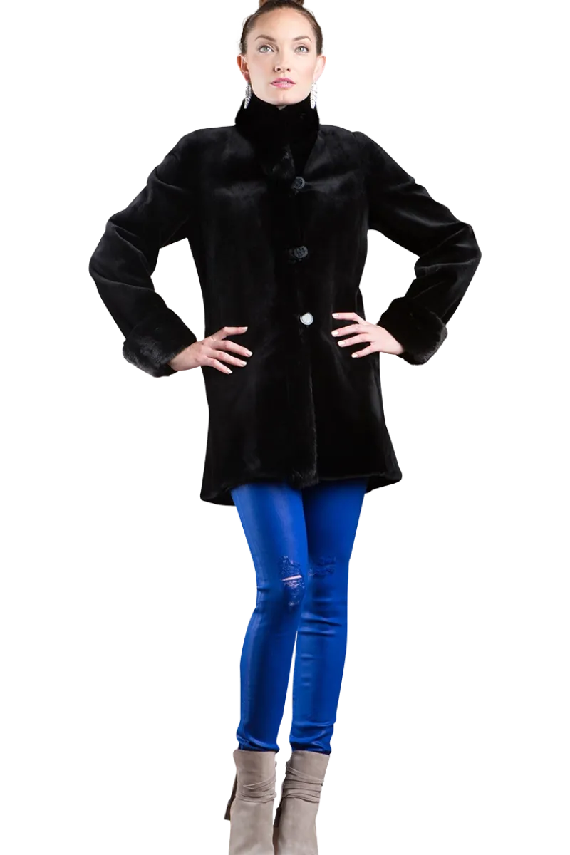 Clearance Reversible Sheared & Long Haired Mink Fur Jacket Women Mink|Fur Jackets