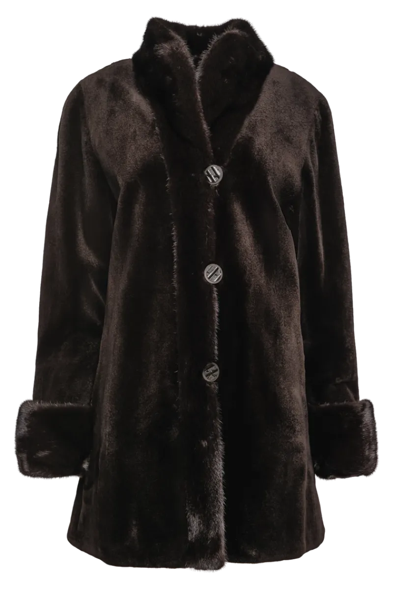 Clearance Reversible Sheared & Long Haired Mink Fur Jacket Women Mink|Fur Jackets