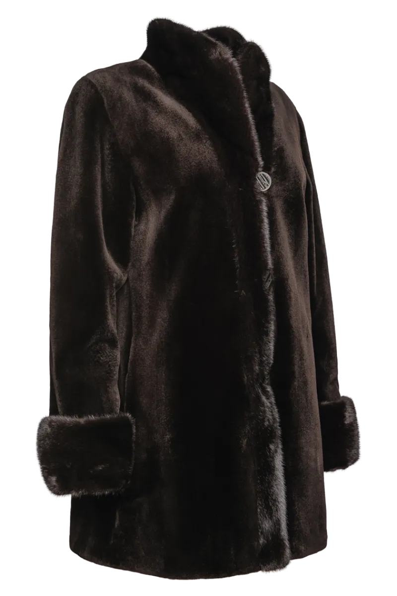 Clearance Reversible Sheared & Long Haired Mink Fur Jacket Women Mink|Fur Jackets