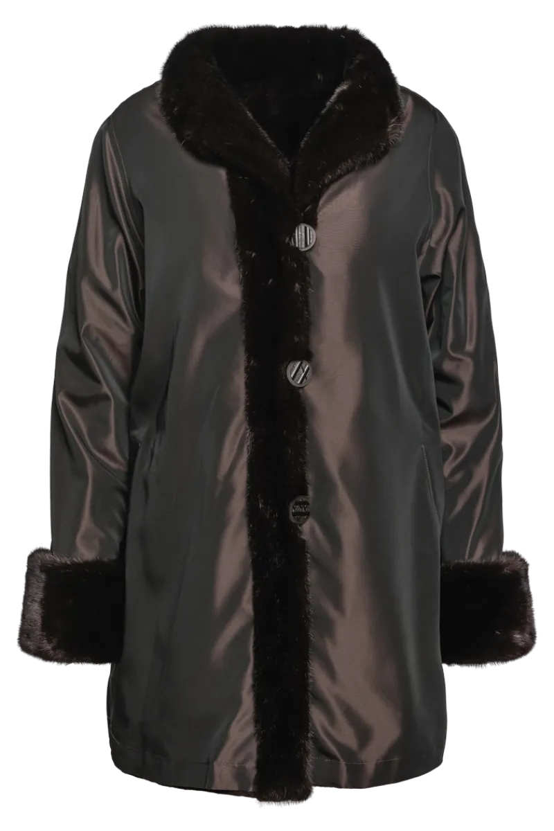 Clearance Reversible Sheared & Long Haired Mink Fur Jacket Women Mink|Fur Jackets