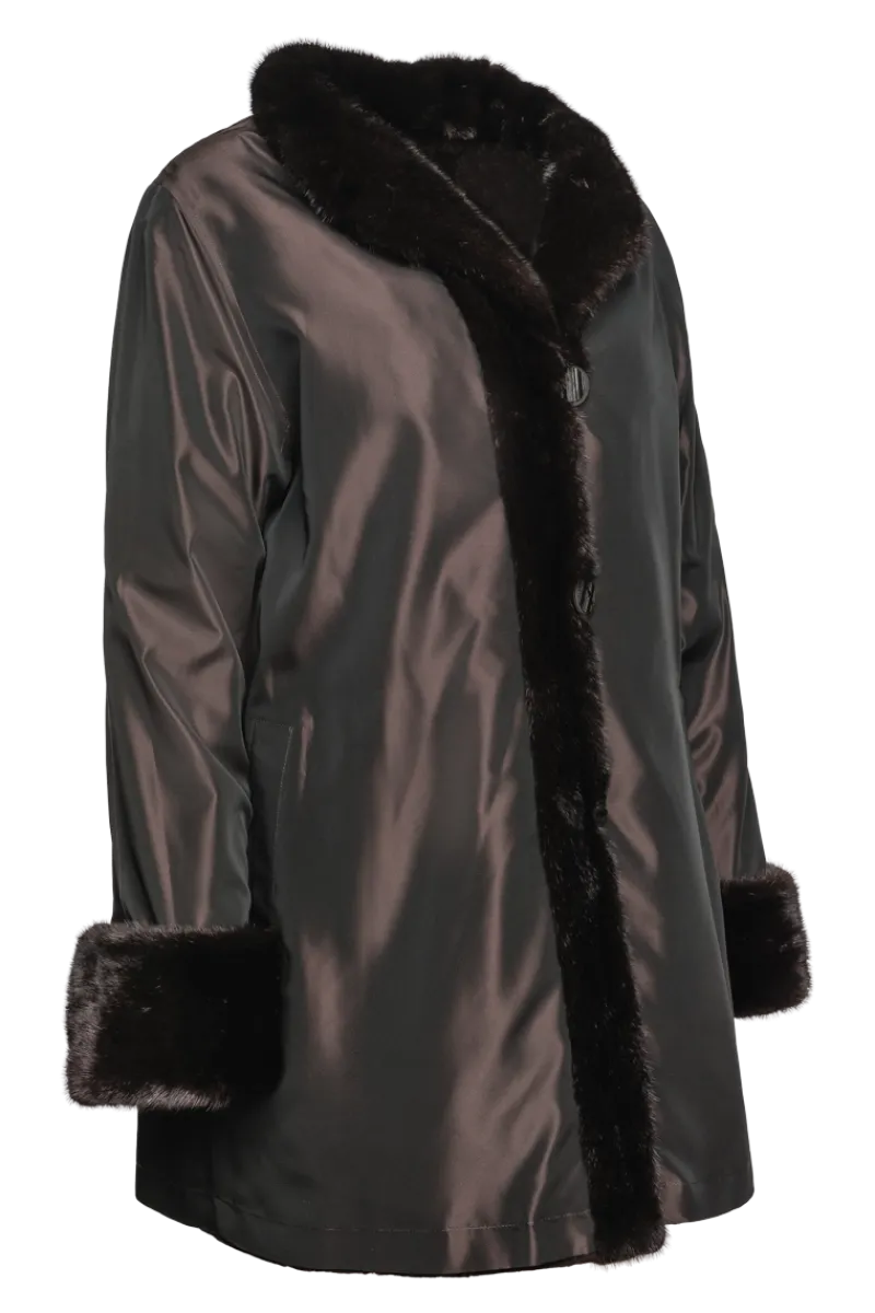 Clearance Reversible Sheared & Long Haired Mink Fur Jacket Women Mink|Fur Jackets