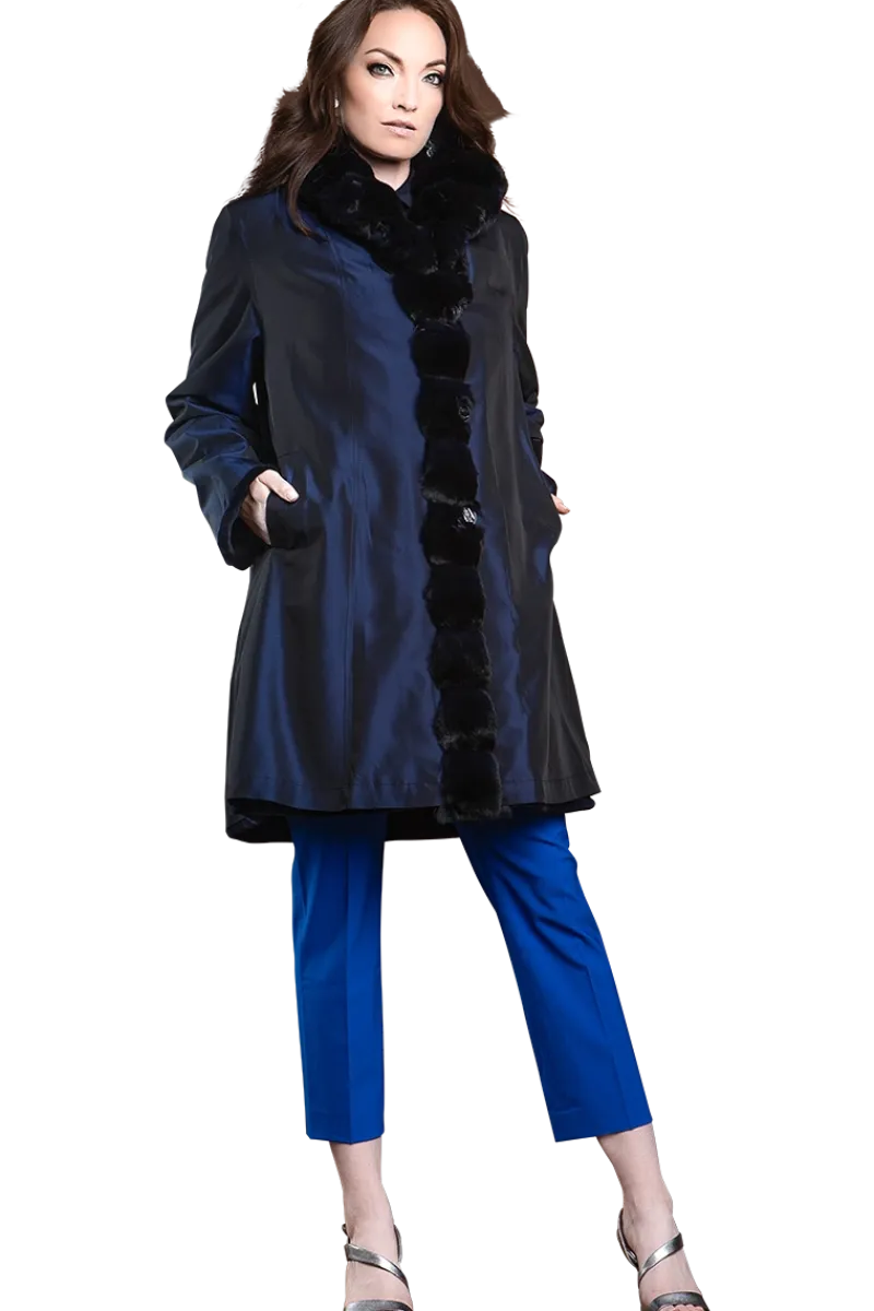 Discount Reversible Sheared Mink and Chinchilla Fitted Mid-Length Fur Coat Women Mink|Fur Coats
