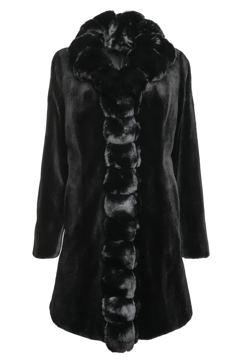 Discount Reversible Sheared Mink and Chinchilla Fitted Mid-Length Fur Coat Women Mink|Fur Coats