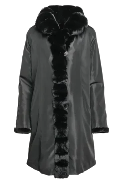 Discount Reversible Sheared Mink and Chinchilla Fitted Mid-Length Fur Coat Women Mink|Fur Coats