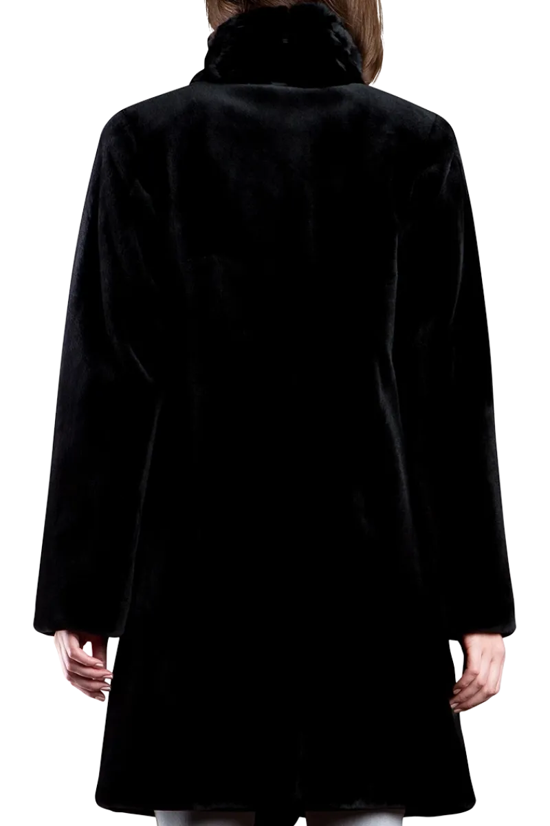 Discount Reversible Sheared Mink and Chinchilla Fitted Mid-Length Fur Coat Women Mink|Fur Coats