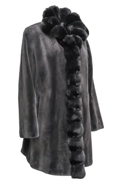 Discount Reversible Sheared Mink and Chinchilla Fitted Mid-Length Fur Coat Women Mink|Fur Coats