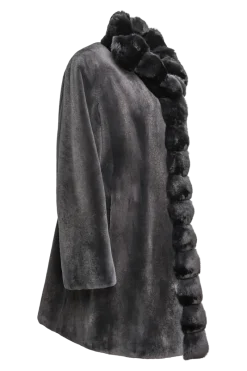 Discount Reversible Sheared Mink and Chinchilla Fitted Mid-Length Fur Coat Women Mink|Fur Coats
