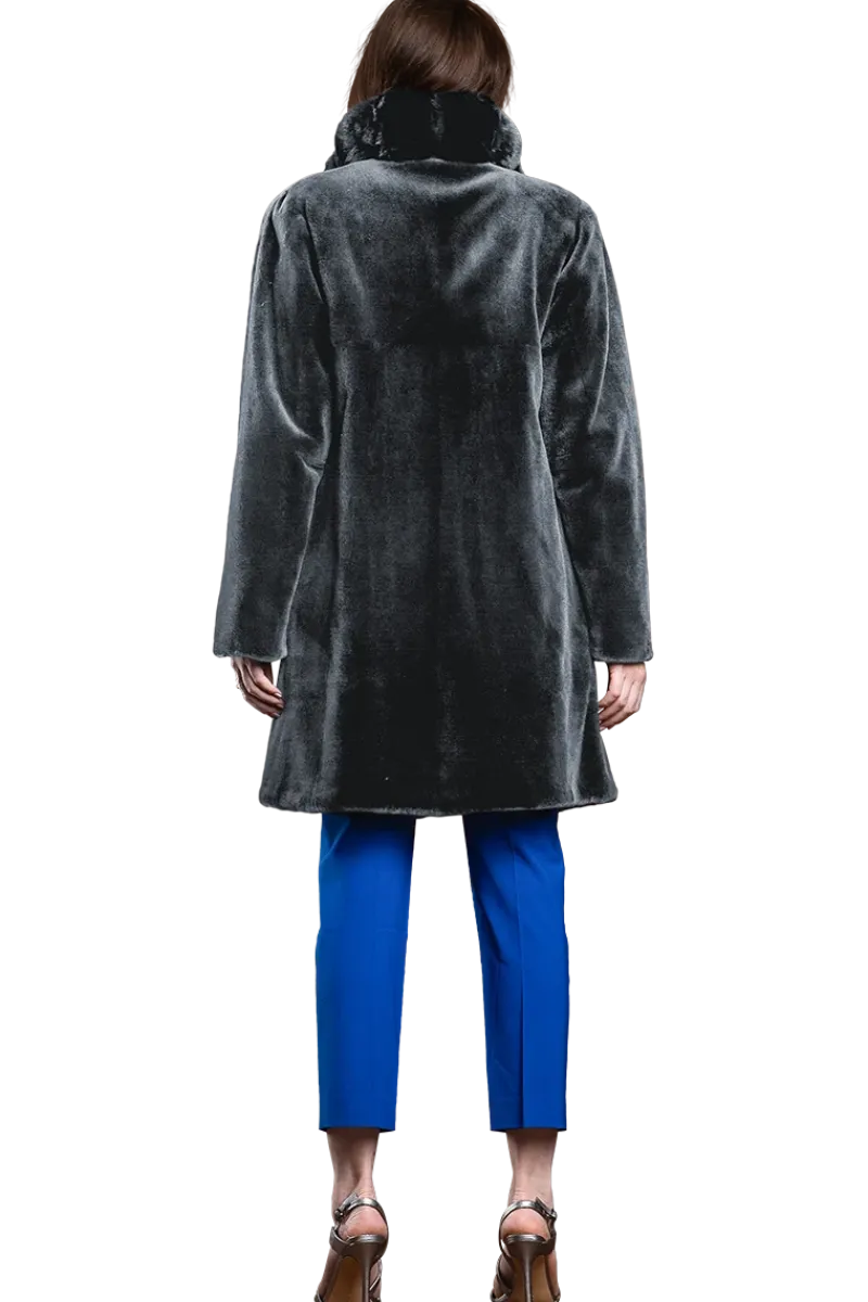 Discount Reversible Sheared Mink and Chinchilla Fitted Mid-Length Fur Coat Women Mink|Fur Coats