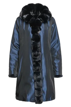 Discount Reversible Sheared Mink and Chinchilla Fitted Mid-Length Fur Coat Women Mink|Fur Coats