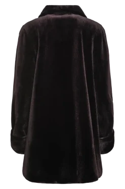 Clearance Reversible Sheared Mink Mid-Length Fur Coat - Wing Collar - TB Cuff Women Mink|Fur Coats