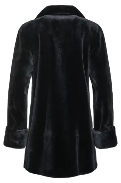 Clearance Reversible Sheared Mink Mid-Length Fur Coat - Wing Collar - TB Cuff Women Mink|Fur Coats