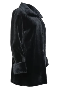 Clearance Reversible Sheared Mink Mid-Length Fur Coat - Wing Collar - TB Cuff Women Mink|Fur Coats