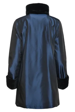 Clearance Reversible Sheared Mink Mid-Length Fur Coat - Wing Collar - TB Cuff Women Mink|Fur Coats