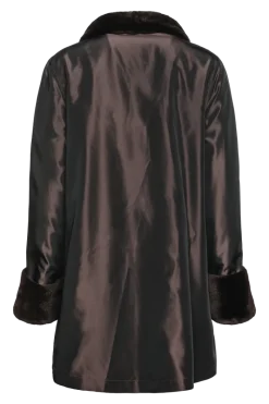 Clearance Reversible Sheared Mink Mid-Length Fur Coat - Wing Collar - TB Cuff Women Mink|Fur Coats