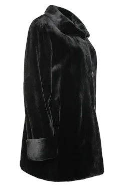Clearance Reversible Sheared Mink Mid-Length Fur Coat - Wing Collar - TB Cuff Women Mink|Fur Coats