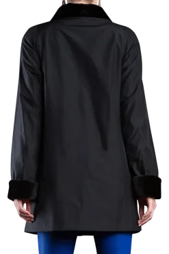 Clearance Reversible Sheared Mink Mid-Length Fur Coat - Wing Collar - TB Cuff Women Mink|Fur Coats