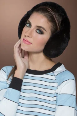 Rex Rabbit Fur Earmuffs Women Headbands & Earmuffs