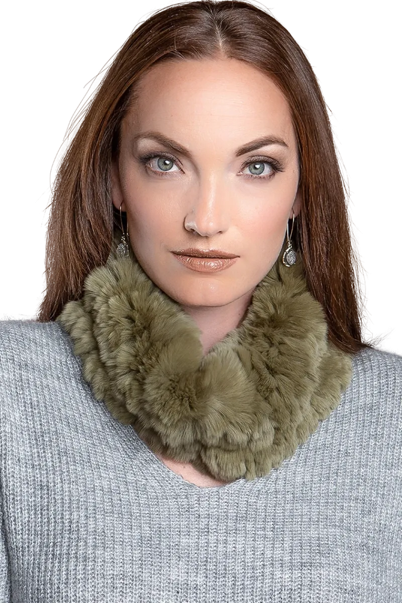 Hot Rex Rabbit Fur Funnel Women Scarves|Rex Rabbit