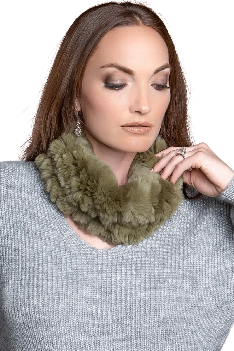 Hot Rex Rabbit Fur Funnel Women Scarves|Rex Rabbit