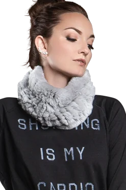 Hot Rex Rabbit Fur Funnel Women Scarves|Rex Rabbit