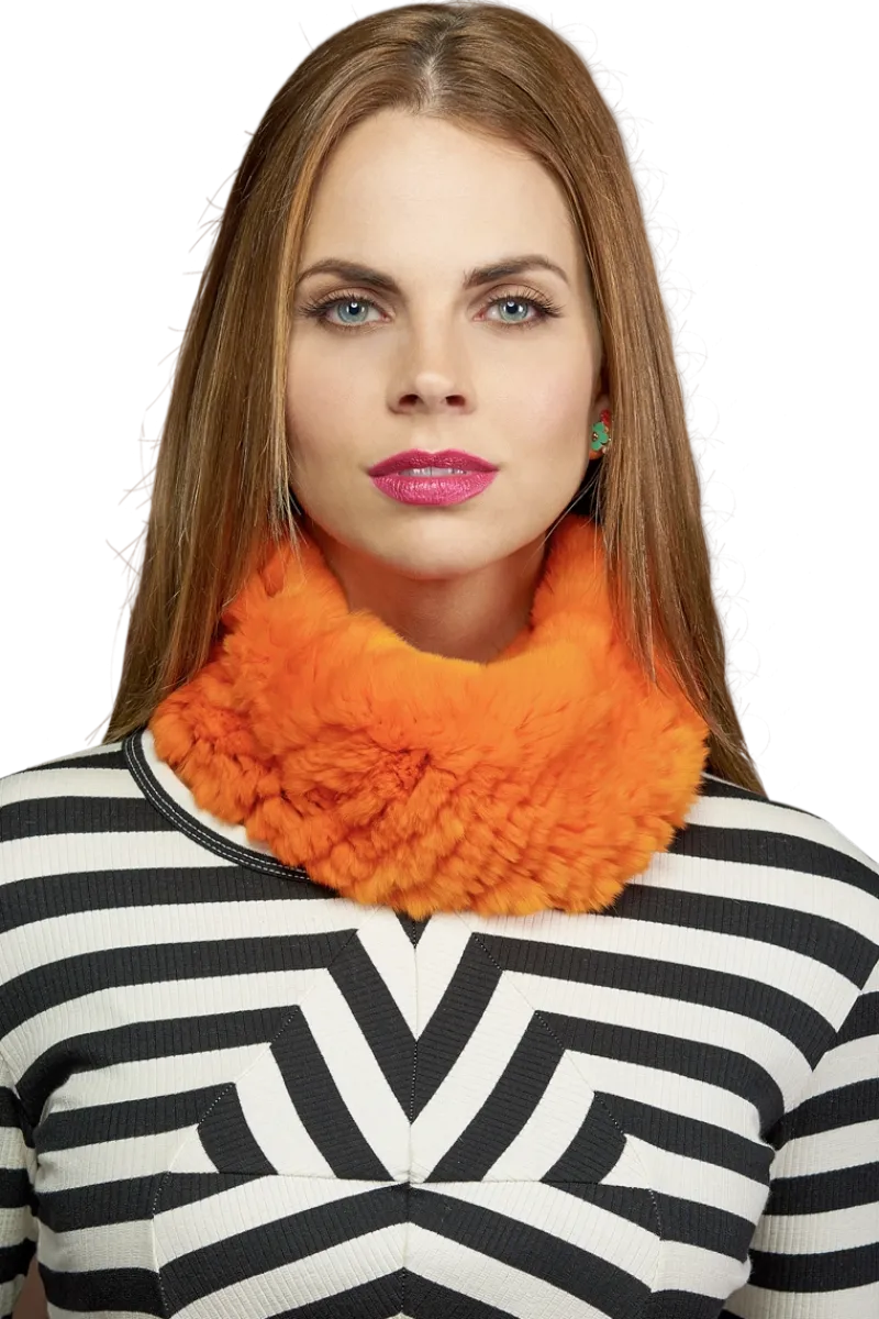 Hot Rex Rabbit Fur Funnel Women Scarves|Rex Rabbit