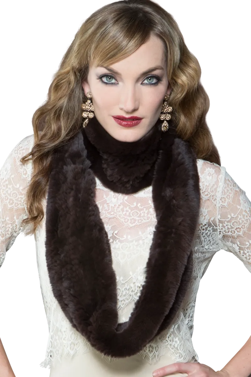 Rex Rabbit Infinity Fur Scarf Women Scarves|Rex Rabbit