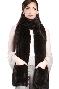 Online Rex Rabbit Knitted Poche Scarf with Pockets Women Scarves|Rex Rabbit