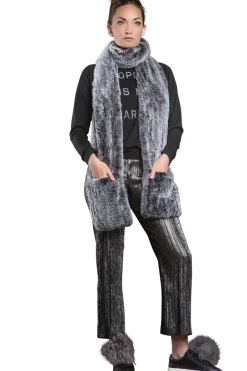 Online Rex Rabbit Knitted Poche Scarf with Pockets Women Scarves|Rex Rabbit