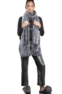 Online Rex Rabbit Knitted Poche Scarf with Pockets Women Scarves|Rex Rabbit