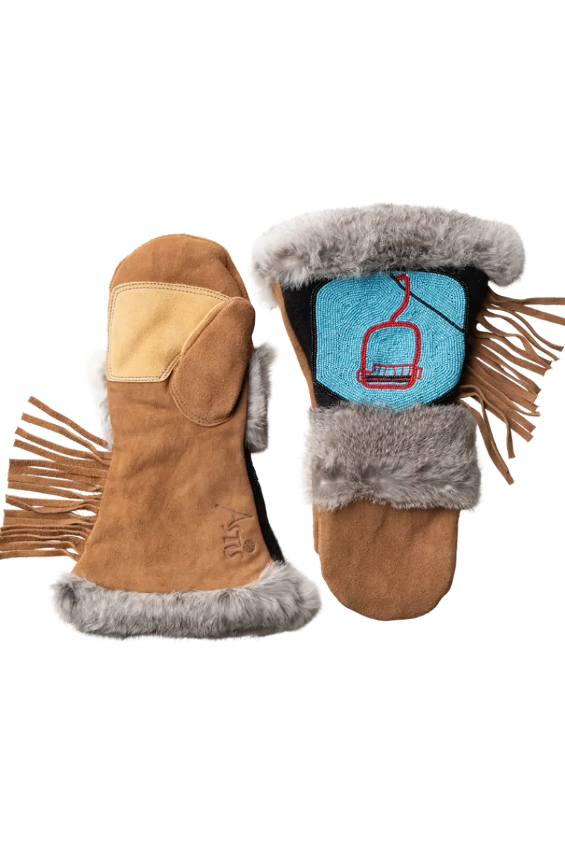 Online Ruffy Long Cuff Mittens Women Gloves