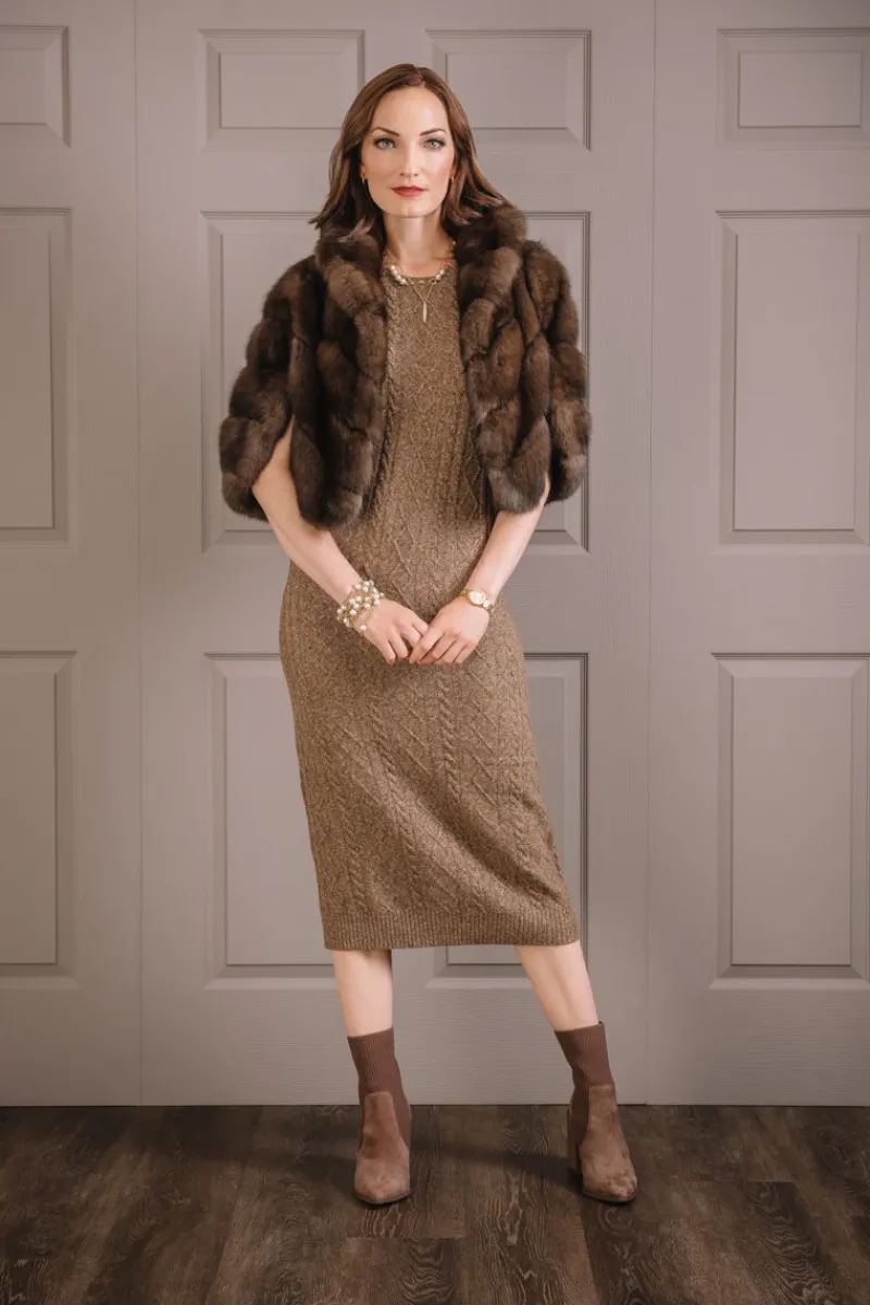 Russian Sable Fur Cape Women Fur Jackets