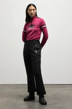 Clearance Saphira Pink Half-Zip Wool Sweater Women Ski Layers