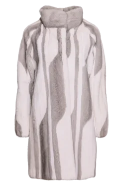 Sale Sapphire & Bleached White Mink Fur Jacket Women Mink|Fur Coats