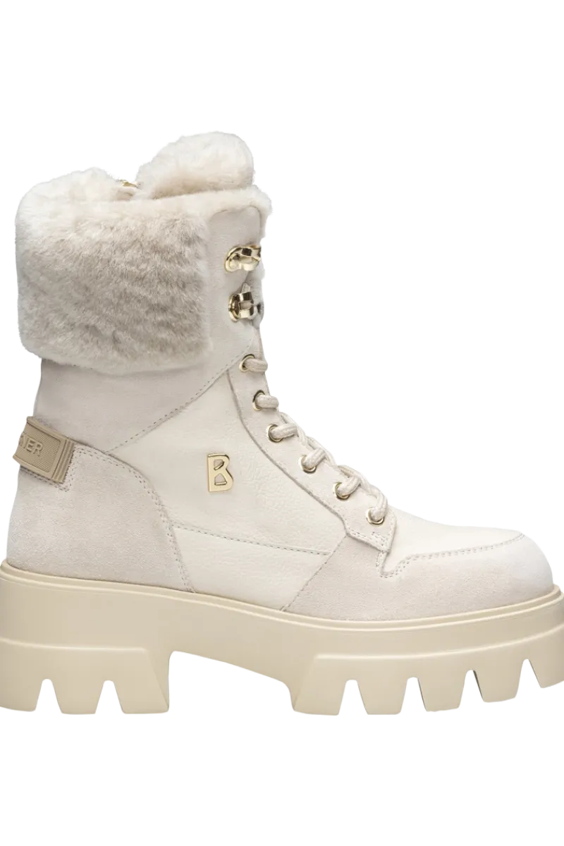 Online Sapporo Mixed Leather Shearling Boots Women Boots & Handbags