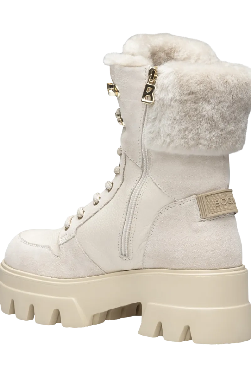 Online Sapporo Mixed Leather Shearling Boots Women Boots & Handbags