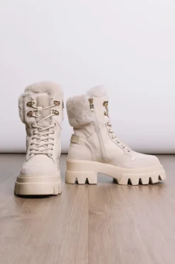 Online Sapporo Mixed Leather Shearling Boots Women Boots & Handbags
