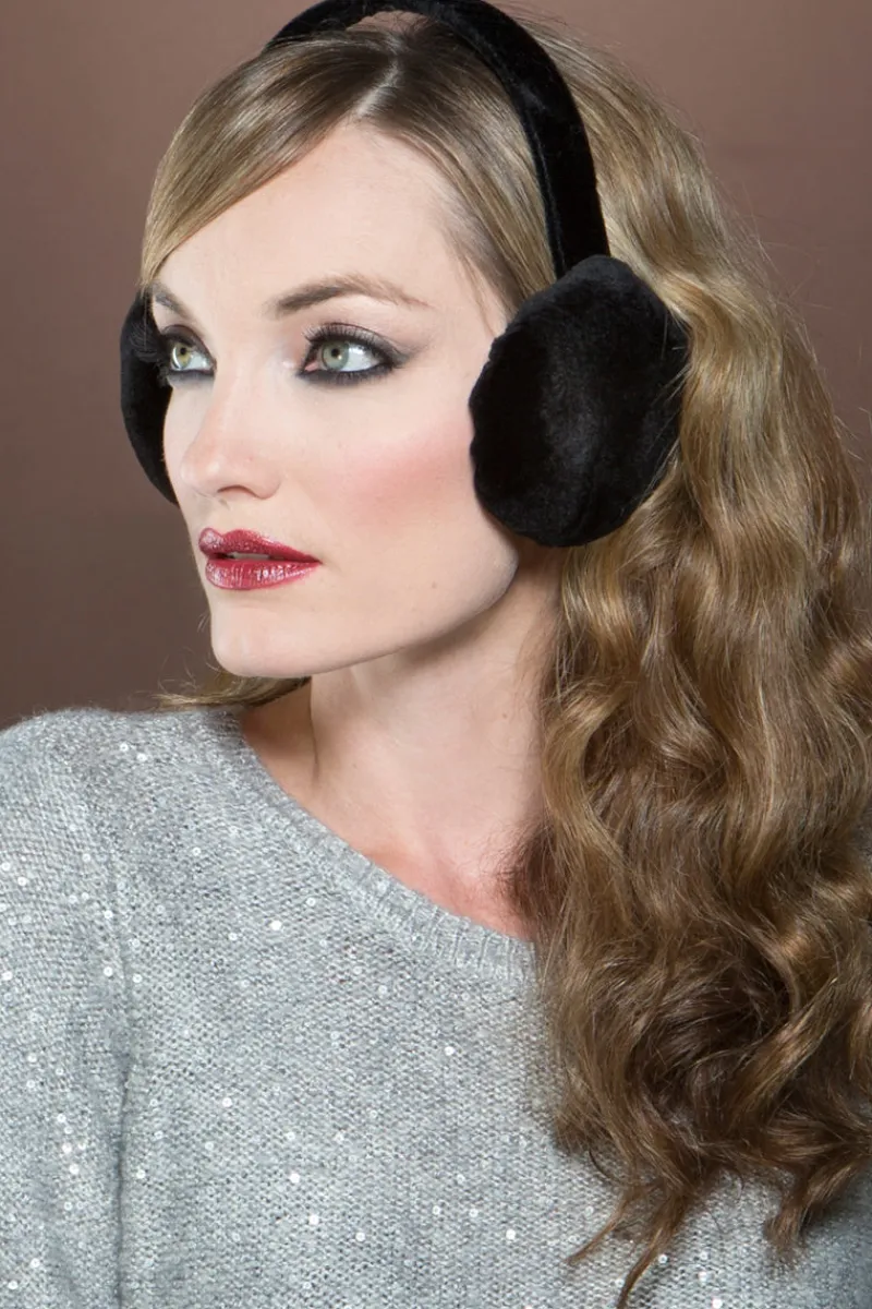 New Sheared Mink Fur Earmuffs Women Headbands & Earmuffs