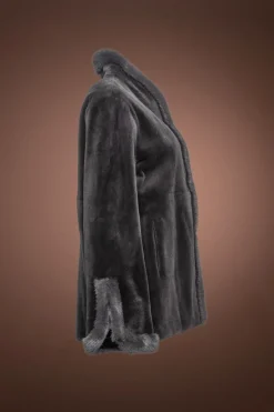 Sale Split Cuff Sheared & Long Haired Mink Fur Jacket Women Fur Jackets