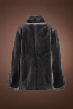 Sale Split Cuff Sheared & Long Haired Mink Fur Jacket Women Fur Jackets