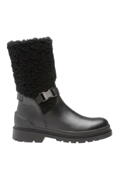 Outlet St. Moritz Mid-Calf Leather & Shearling Boots Women Boots & Handbags