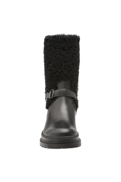 Outlet St. Moritz Mid-Calf Leather & Shearling Boots Women Boots & Handbags