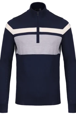 Outlet Stripe Half-Zip Wool Ski Sweater Ski Layers