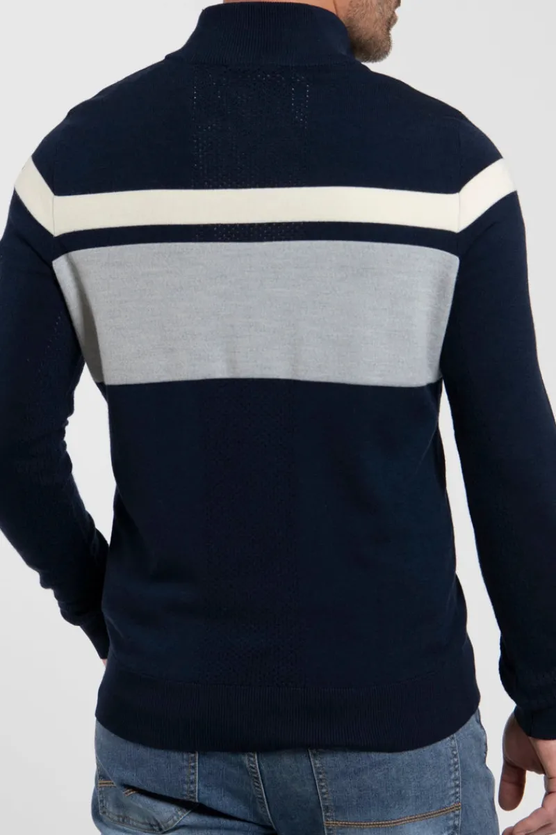Outlet Stripe Half-Zip Wool Ski Sweater Ski Layers