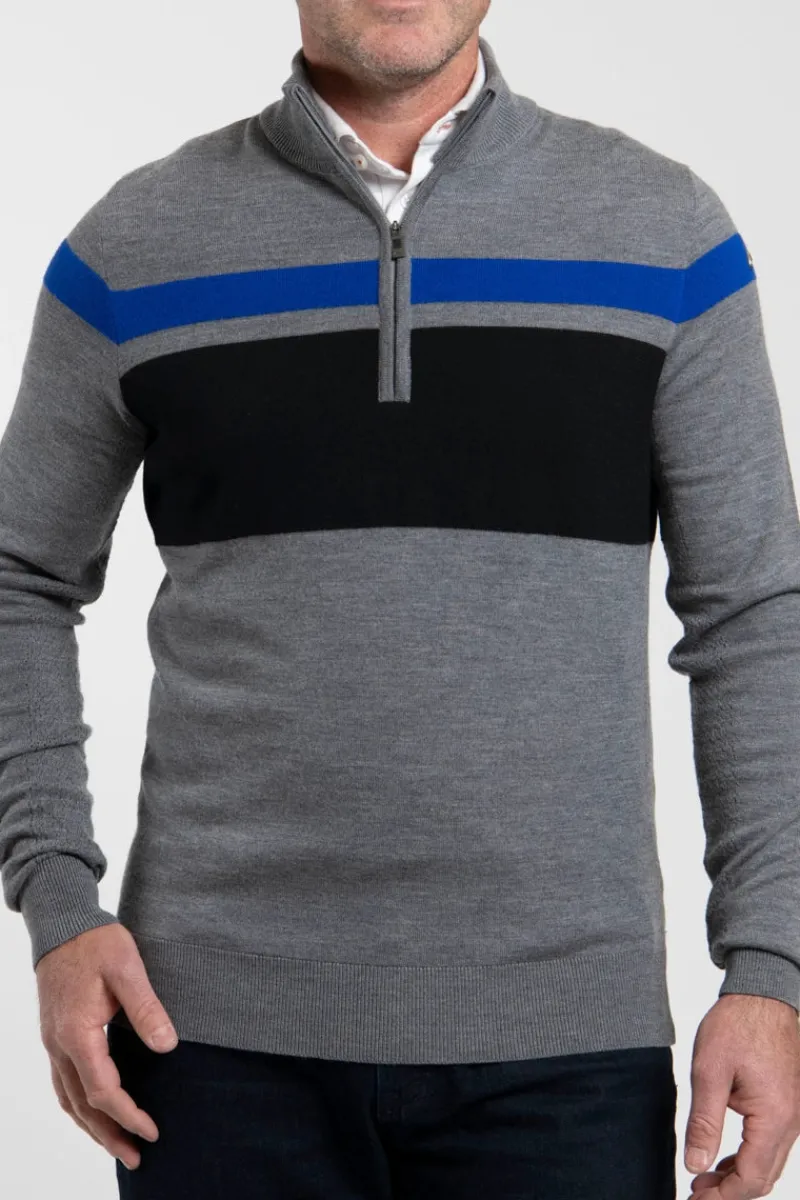 Outlet Stripe Half-Zip Wool Ski Sweater Ski Layers