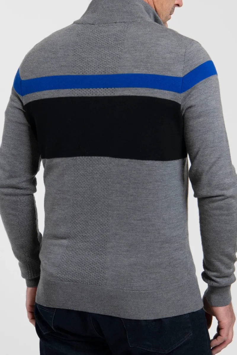 Outlet Stripe Half-Zip Wool Ski Sweater Ski Layers