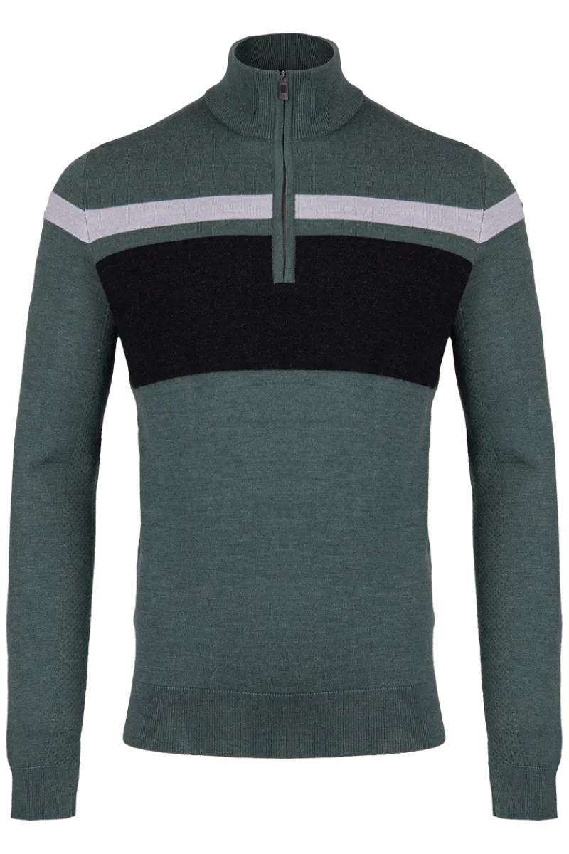 Outlet Stripe Half-Zip Wool Ski Sweater Ski Layers